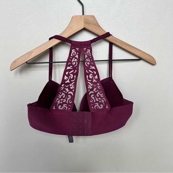 Victoria’s Secret Sexy Illusions Padded Wireless Bra Burgundy Maroon Racerback - Picture 3 of 10